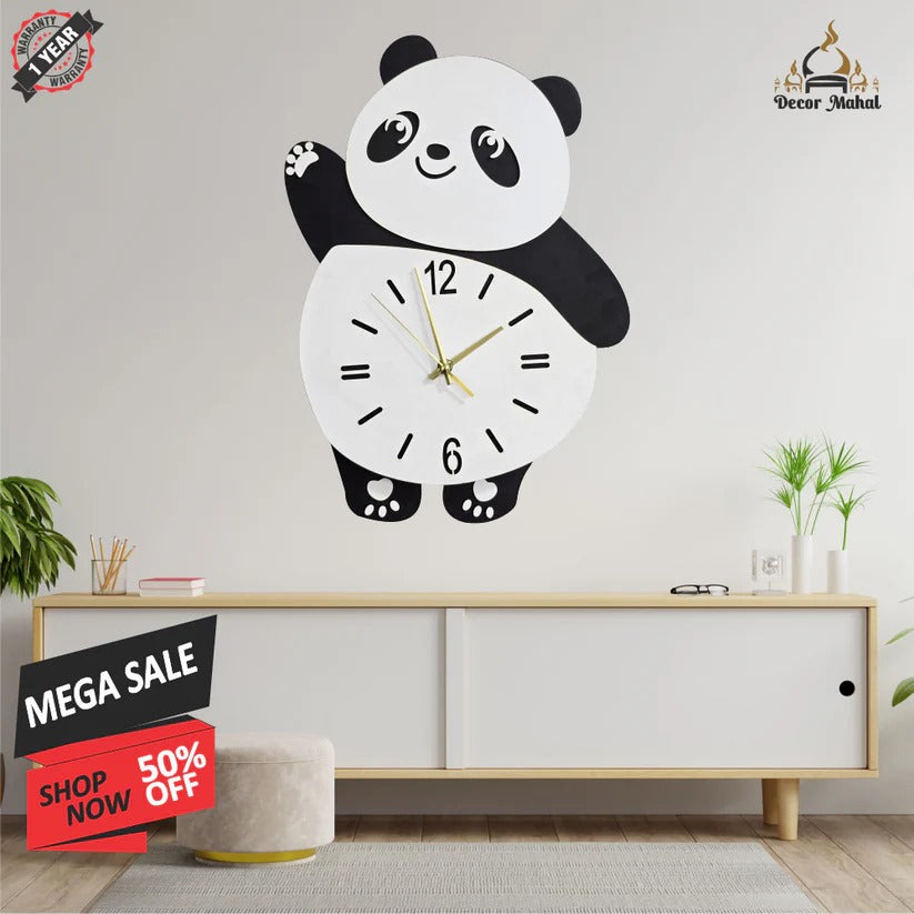 Cute Panda Wall Clock – Kids & Home Decorative Clock