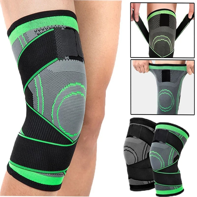 3D Waving Knee Support Brace – Elastic Compression Knee Pad for Pain Relief, Gym & Sports