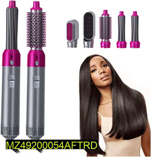 5-in-1 Hair Styler – Multi-Function Professional Hair Dryer, Curler, Comb & Straightener