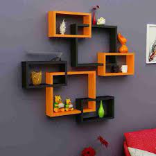 Wall Mounted Wooden Decorative Shelves | Modern Home & Office Storage Display Rack