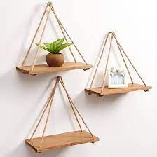 Pack of 3 Decorative Wall Hanging Shelves – Modern Wooden Display & Storage Shelves for Home Décor