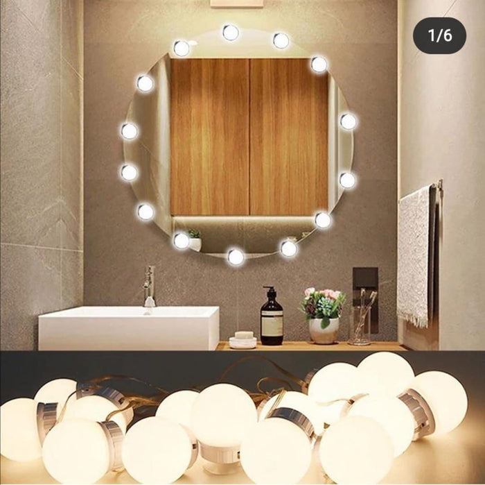 Dimmable LED Vanity Mirror Lights Kit – 10 Hollywood-Style Bulbs for Makeup & Dressing
