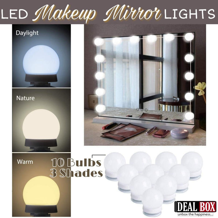 Dimmable LED Vanity Mirror Lights Kit – 10 Hollywood-Style Bulbs for Makeup & Dressing