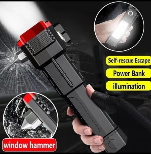 High-Power LED Torch Light | Rechargeable Flashlight with Power Bank