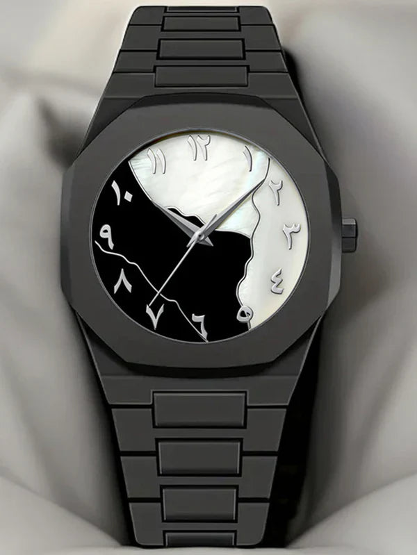 Black AURA Watch – Elegant All-Black Quartz Wrist Watch for Men & Women