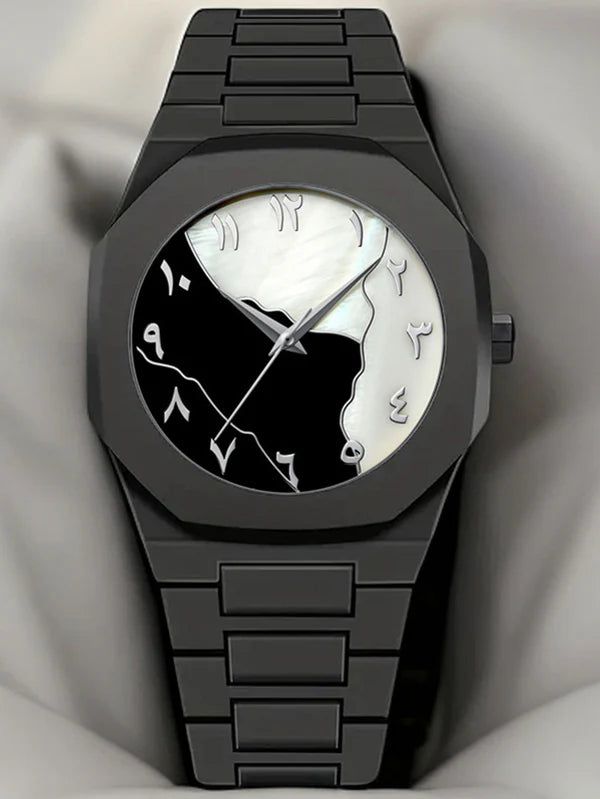 Black AURA Watch – Elegant All-Black Quartz Wrist Watch for Men & Women