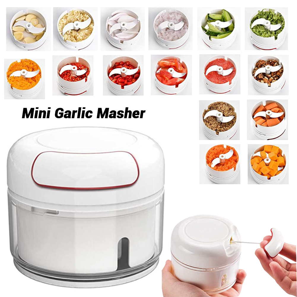 Mini Speedy Chopper | Manual Hand Pull | Garlic Slicer | For Vegetables, Fruits & Meat | High‑Quality Kitchen Tool