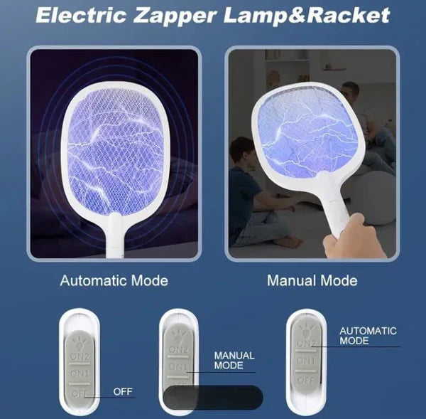Rechargeable Mosquito Racket with Stand – Electric Insect Killer Bat