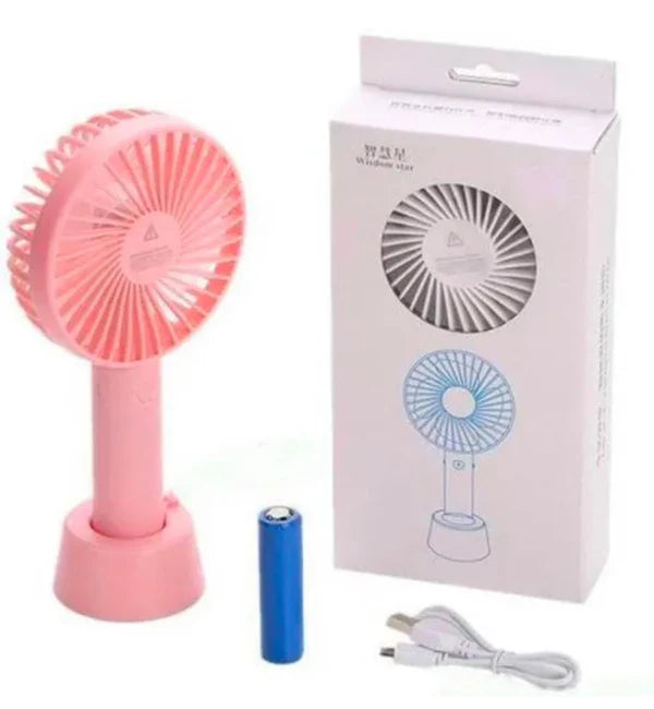 Portable USB Rechargeable Handheld Fan – Mini Electric Cooling Fan with 3 Speed Modes