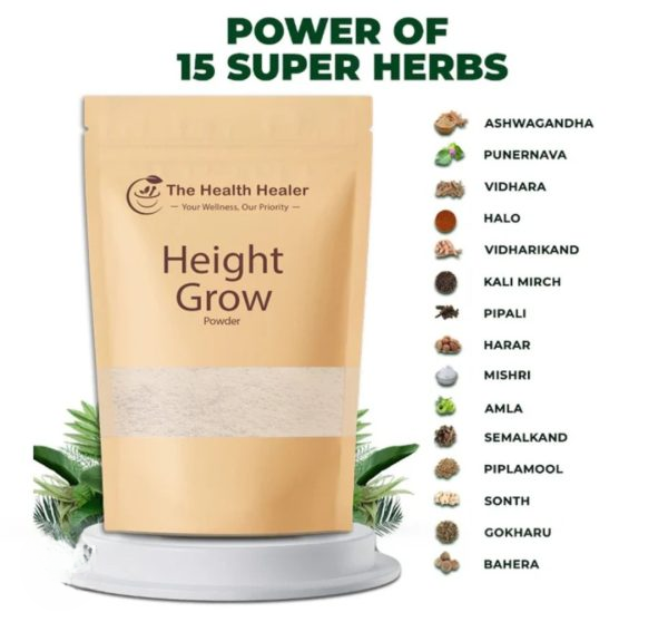 The Health Healer Height Grow Powder – 100% Natural Height Support Supplement for Daily Growth & Wellness (70g)