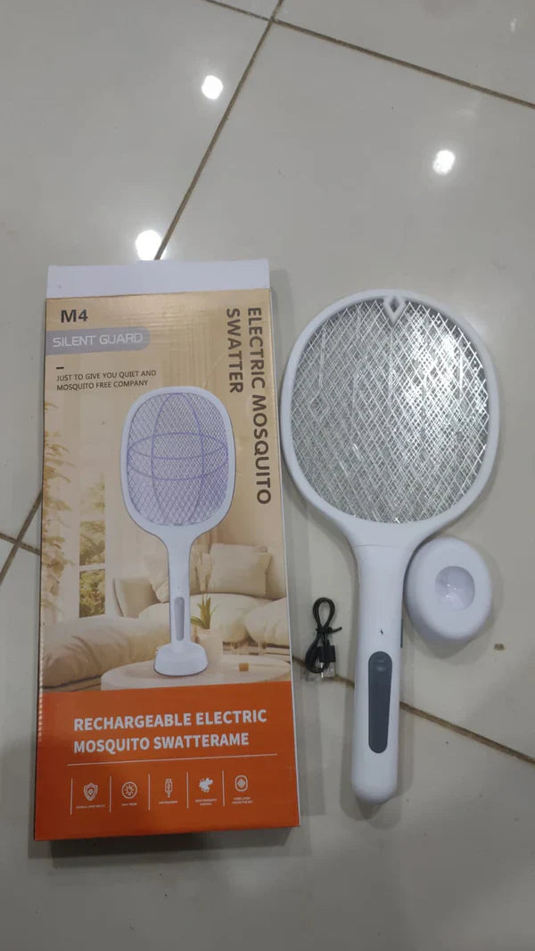 Rechargeable Mosquito Racket with Stand – Electric Insect Killer Bat