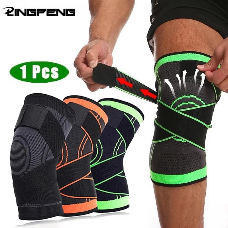 3D Waving Knee Support Brace – Elastic Compression Knee Pad for Pain Relief, Gym & Sports
