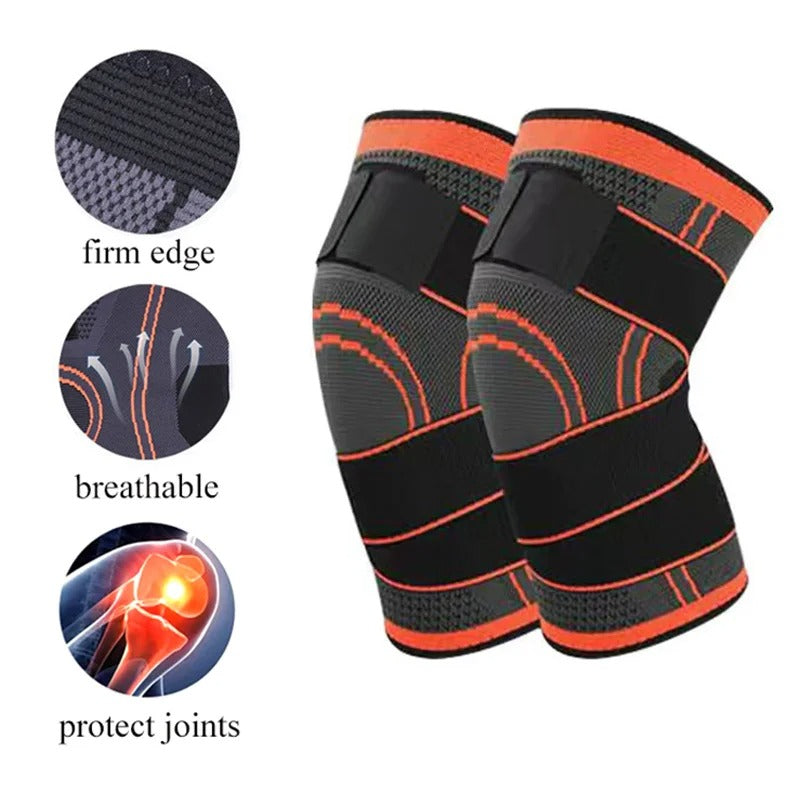 3D Waving Knee Support Brace – Elastic Compression Knee Pad for Pain Relief, Gym & Sports