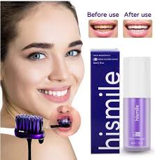 Hismile Purple Teeth Whitening Toothpaste – Instant Color Corrector for Brighter Smile