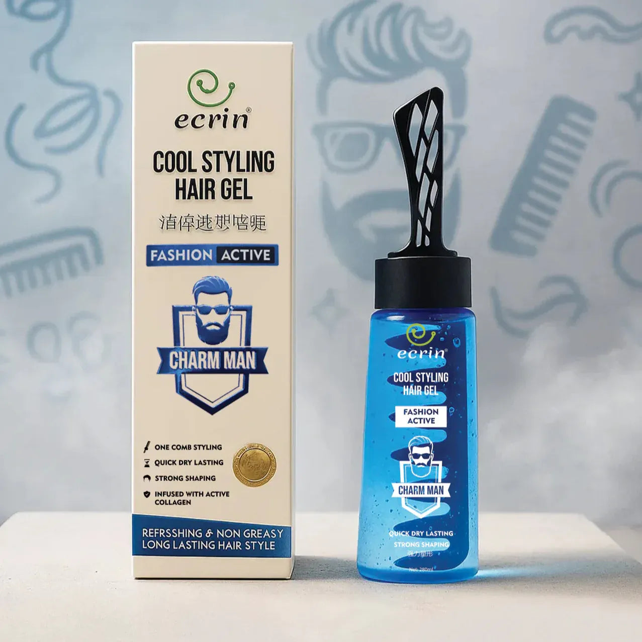 Cool Styling Oil Head Gel – Strong Shape & Refreshing Men Hair Styling Gel for Long-Lasting Hold (280ml)