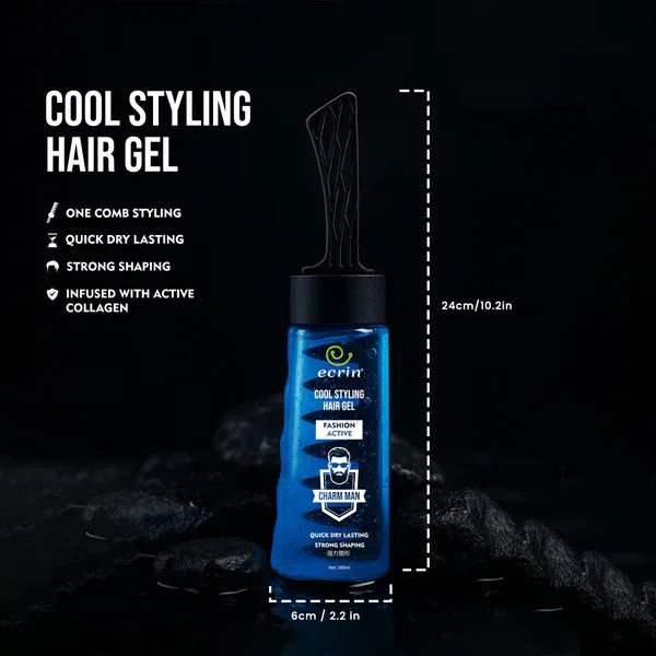 Cool Styling Oil Head Gel – Strong Shape & Refreshing Men Hair Styling Gel for Long-Lasting Hold (280ml)