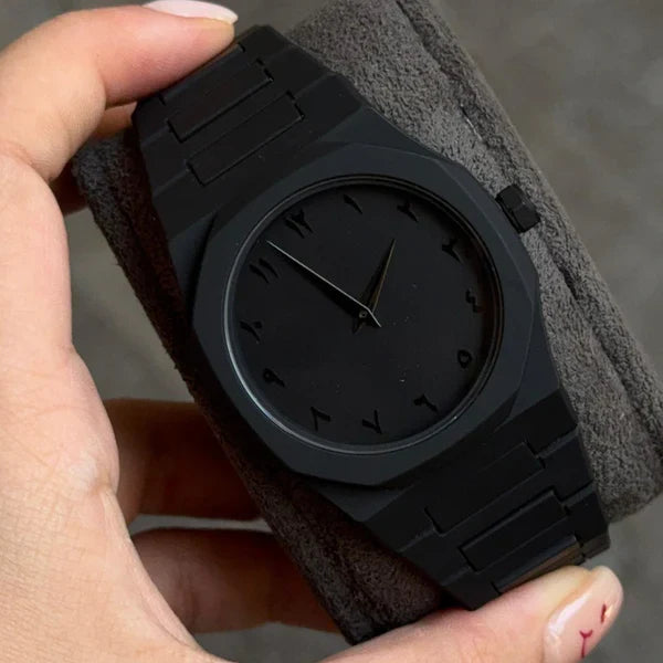 Black AURA Couple Watch – Stylish Matching Watches for Men & Women