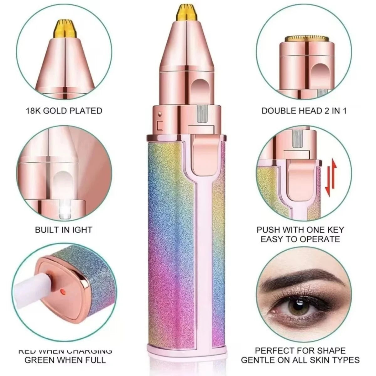 Electric Eye Trimmer – Painless Eyebrow & Facial Hair Remover