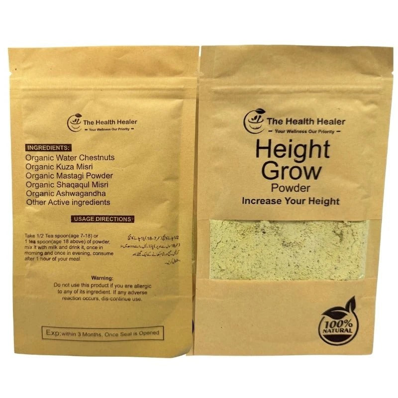 The Health Healer Height Grow Powder – 100% Natural Height Support Supplement for Daily Growth & Wellness (70g)
