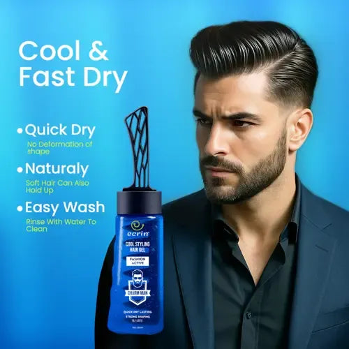 Cool Styling Oil Head Gel – Strong Shape & Refreshing Men Hair Styling Gel for Long-Lasting Hold (280ml)